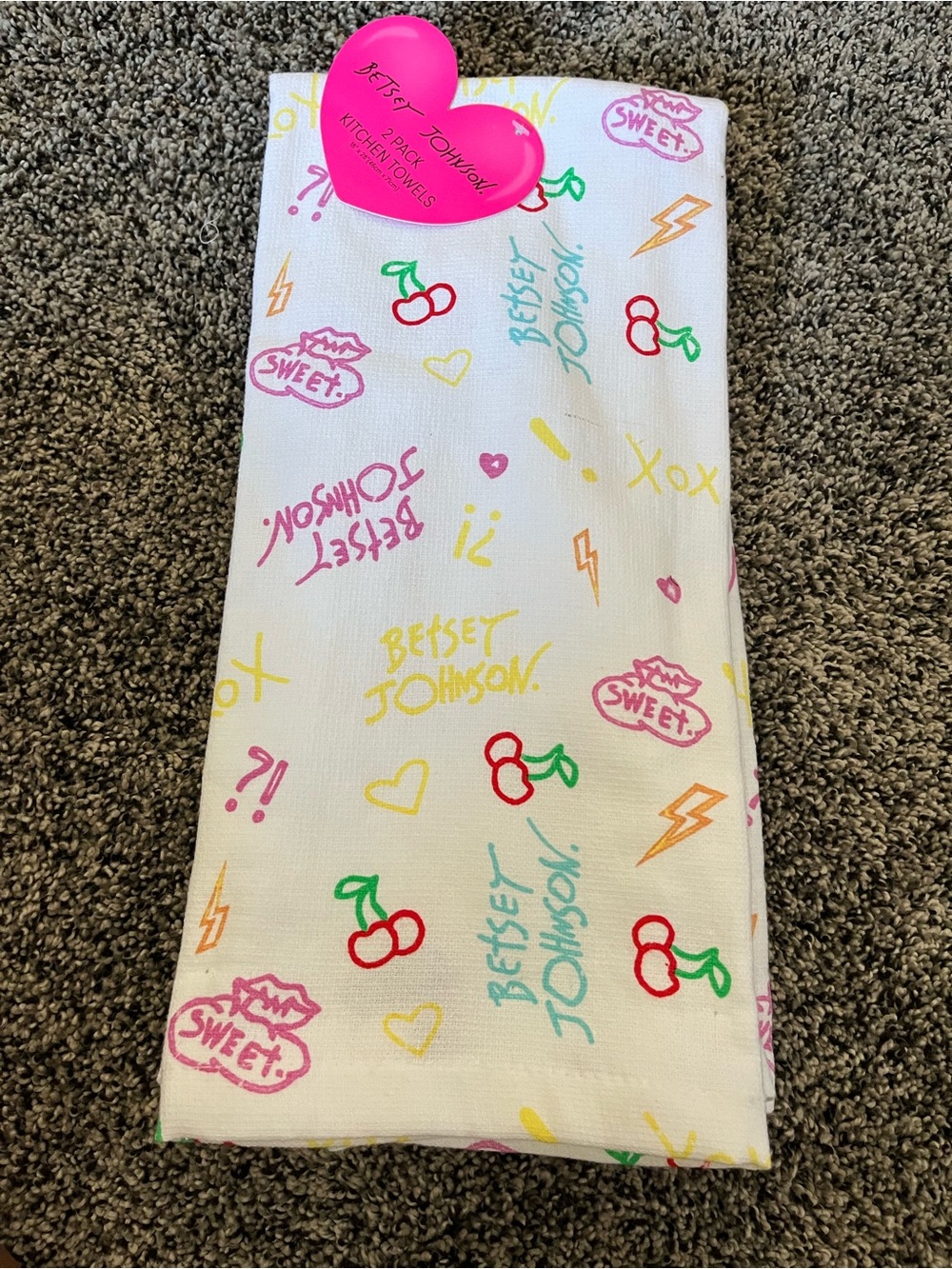 Set of 2 Betsey Johnson kitchen towels